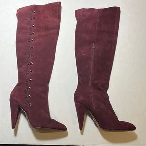 Betsey Johnson Burgundy Suede Over-the-Knee Boots